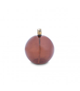 Lampe à huile Ronde Cognac Chromée 11cm M
