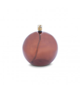 Lampe à huile Ronde Cognac Chromée 13cm L