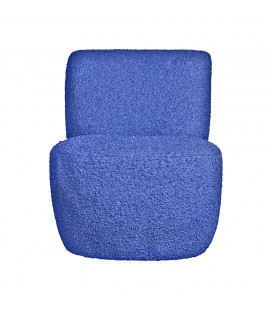 Fauteuil Eve tissu bouclette bleu