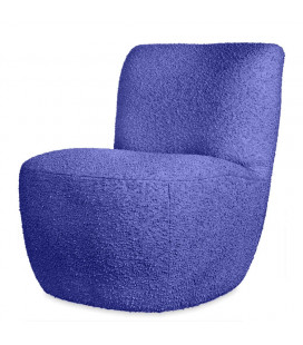 Fauteuil Eve tissu bouclette bleu