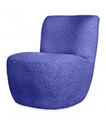 Fauteuil Eve tissu bouclette bleu