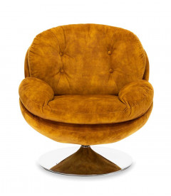 Fauteuil Pivotant Memento Moutarde Velours Fauteuil Pivotant Memento Moutarde Velours