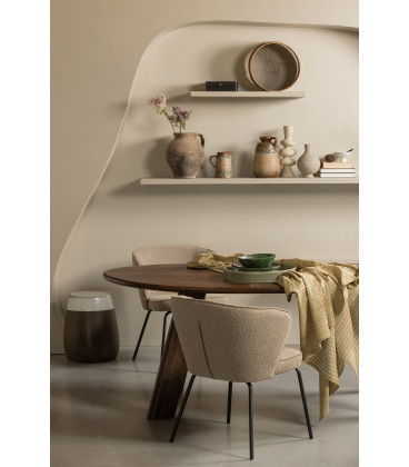 Chaise Admit Velours Bouclé BeigeWOOOD by De Eekhoorn