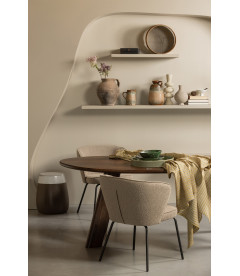 Chaise Admit Velours Bouclé BeigeWOOOD by De Eekhoorn Chaise Admit Velours Bouclé BeigeWOOOD by De Eekhoorn