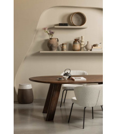 Chaise Admit Velours Bouclé NaturelWOOOD by De Eekhoorn Chaise Admit Velours Bouclé NaturelWOOOD by De Eekhoorn