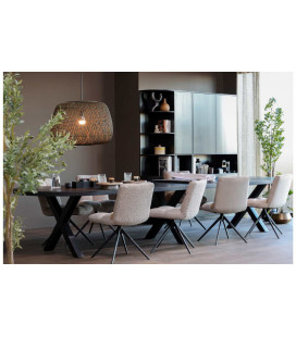 Chaise Pivotante Vinny Velours Sable 2