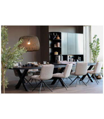 Chaise Pivotante Vinny Velours Sable