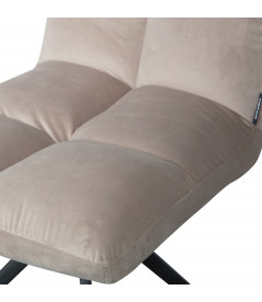 Chaise Pivotante Vinny Velours Sable Chaise Pivotante Vinny Velours Sable