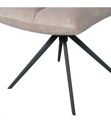 Chaise Pivotante Vinny Velours Sable