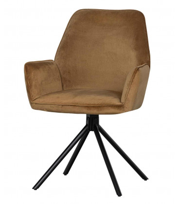 Fauteuil Pivotant Amber Velours Caramel