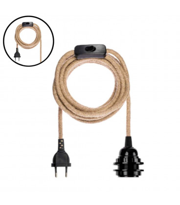 Rallonge Suspension Noire et Câble en Corde