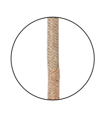 Rallonge Suspension Métal Laiton Doré et Câble en Corde