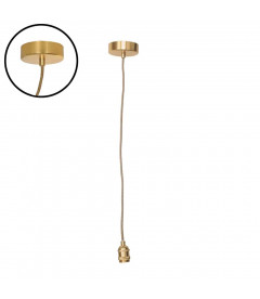 Câble pour Suspension en corde et Douille Métal Doré Satiné H.110cm