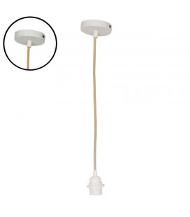 Câble pour Suspension en corde et métal Blanc douille H.110cm