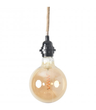 Câble pour Suspension en corde et métal Noir douille H.110cm