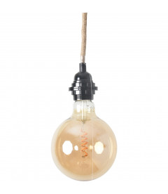 Câble pour Suspension en corde et métal Noir douille H.110cm