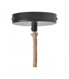 Câble pour Suspension en corde et métal Noir douille H.110cm