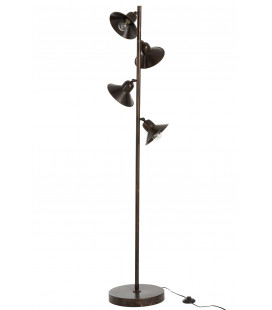Lampe 4 Spots Fer Marron Foncé