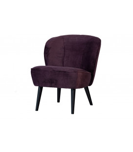 Fauteuil Sara Imitation Fourrure Aubergine