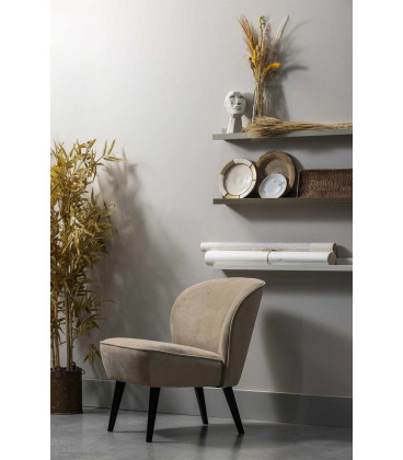 Fauteuil Sara Velours KakiWOOOD by De Eekhoorn