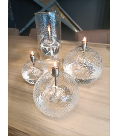 Lampe à huile Martelée Laitonnée 13cm L Lampe à huile Martelée Laitonnée 13cm L