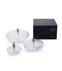 Lampe à huile Galet Elégante Laitonnée 18cm L Lampe à huile Galet Elégante Laitonnée 18cm L