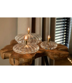 Lampe à huile Galet Elégante Laitonnée 18cm L Lampe à huile Galet Elégante Laitonnée 18cm L