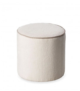 Pouf Burelles Blanc/Taupe