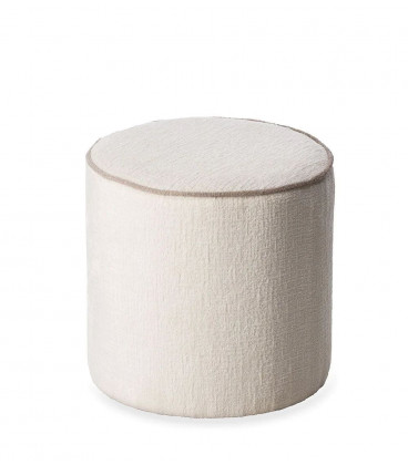 Pouf Burelles Blanc/Taupe