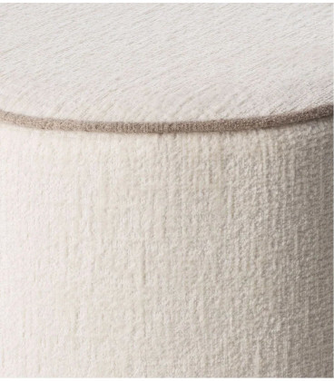 Pouf Burelles Blanc/Taupe
