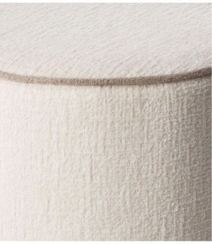 Pouf Burelles Blanc/Taupe Pouf Burelles Blanc/Taupe
