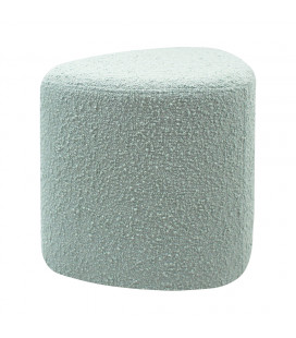 Tabouret Eve tissu bouclette bleu vert doux