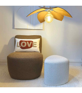 Tabouret Eve tissu bouclette naturel 2