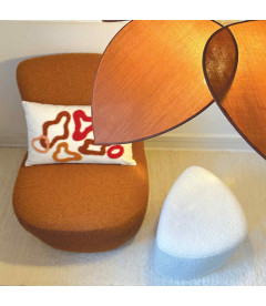 Tabouret Eve tissu bouclette naturel