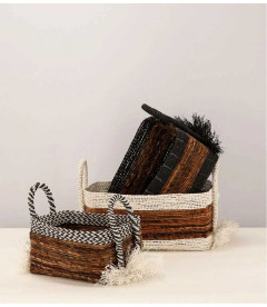 Paniers Raffo Rectangulaires - Set de 3 Paniers Raffo Rectangulaires - Set de 3