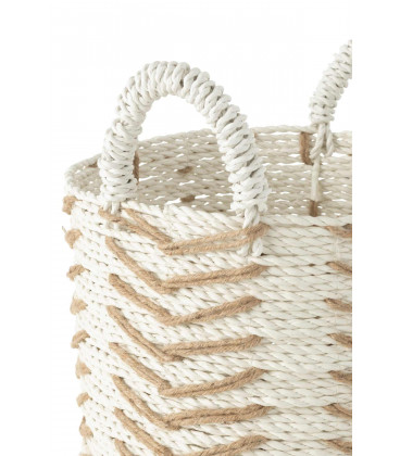 Set 2 Paniers Chevron Raffia