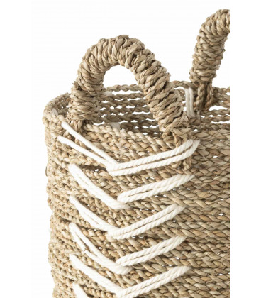 Set 2 Paniers Chevron Raffia