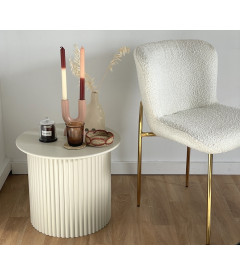 Chaise Rosem tissu bouclette naturel pied doré Chaise Rosem tissu bouclette naturel pied doré