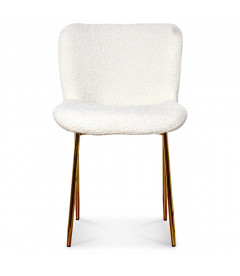 Chaise Rosem tissu bouclette naturel pied doré Chaise Rosem tissu bouclette naturel pied doré