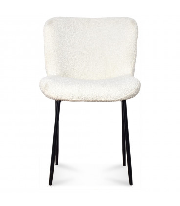 Chaise Rosem tissu bouclette naturel pied noir