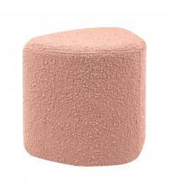 Tabouret Eve tissu bouclette rose poudré