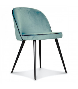 Chaise Ingrid Bleu Vert Artic Gansé Noire