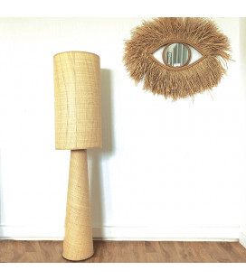 Lampadaire saturne lin H130cm 2