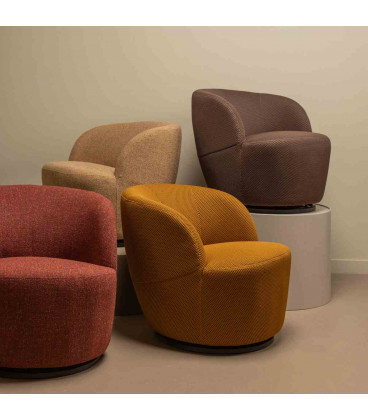 Fauteuil Serra tissu mélangé curryWOOOD by De Eekhoorn