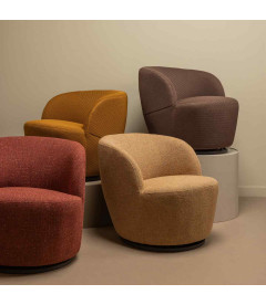 Fauteuil Serra tissu mélangé curryWOOOD by De Eekhoorn