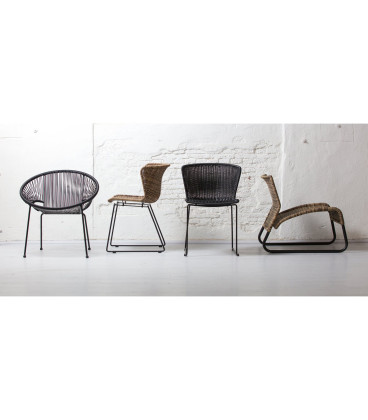 Lot de 2 Chaises Wings Noir Rotin PolyesterWOOOD by De Eekhoorn