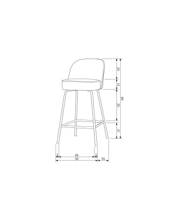 Chaise de Bar Vogue 65cm MielWOOOD by De Eekhoorn