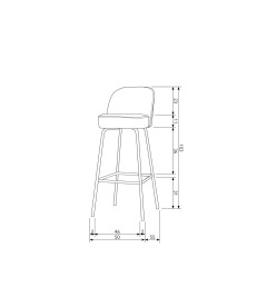 Chaise de Bar Vogue 79cm NoirWOOOD by De Eekhoorn