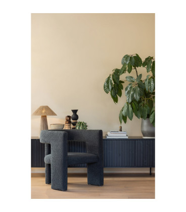 Fauteuil Tiwa bouclé gris foncéWOOOD by De Eekhoorn