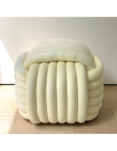 Pouf passementerie écru opjet